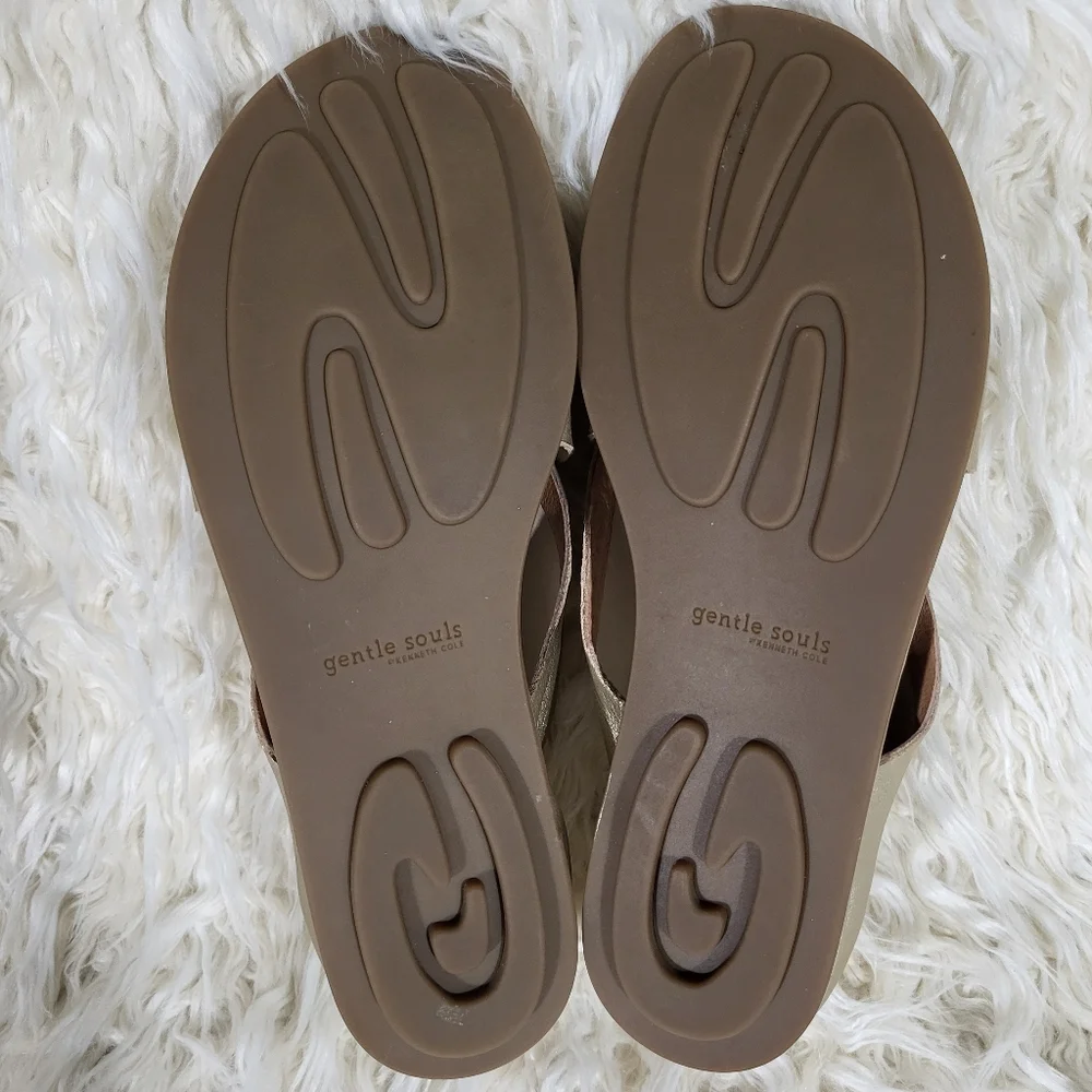 Gentle Souls By Kenneth Cole Laniey Leather Slip-On Sandals Size 9 - Picture 9 of 10